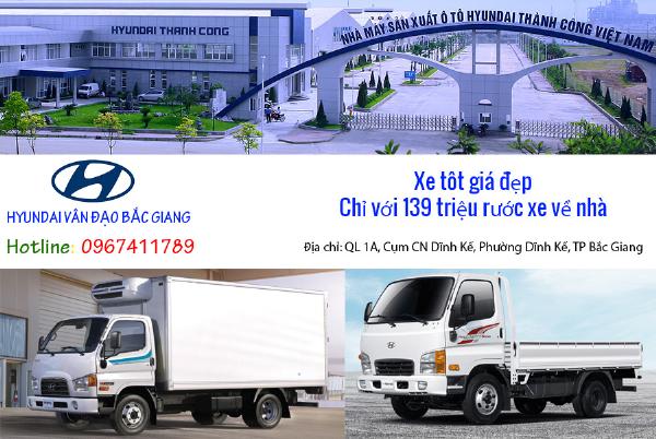 Bảng giá xe tải Hyundai tại Lạng Sơn